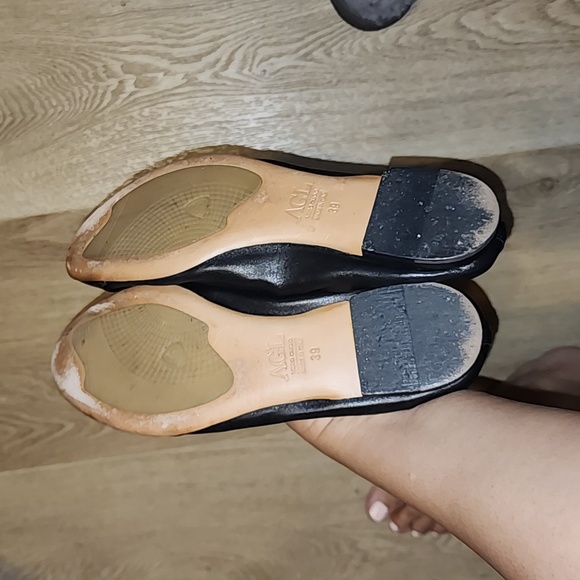 AGL BLACK MADE IN ITALY REAL LEATHER BALLET FLATS EUC EU39 - Picture 6 of 11